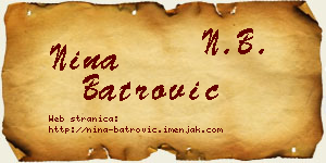 Nina Batrović vizit kartica